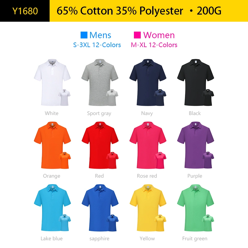 High Quality Work Uniform Business Polo Embroidered Cotton Polyester Mens OEM Golf Polo Shirt with Custom Logo