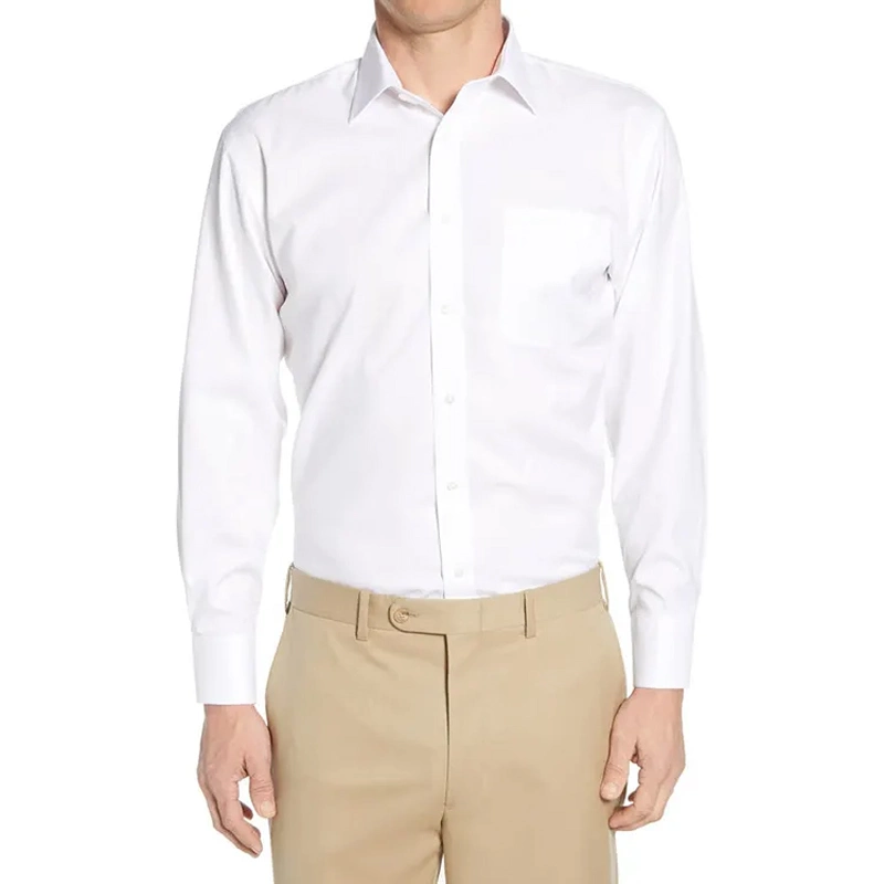 100% Bamboo Fiber Long Sleeve Men Formal Shirt Solid Slim Fit Male Social Casual Business Men Dress Shirts Plus Size Men&prime;s Shirt