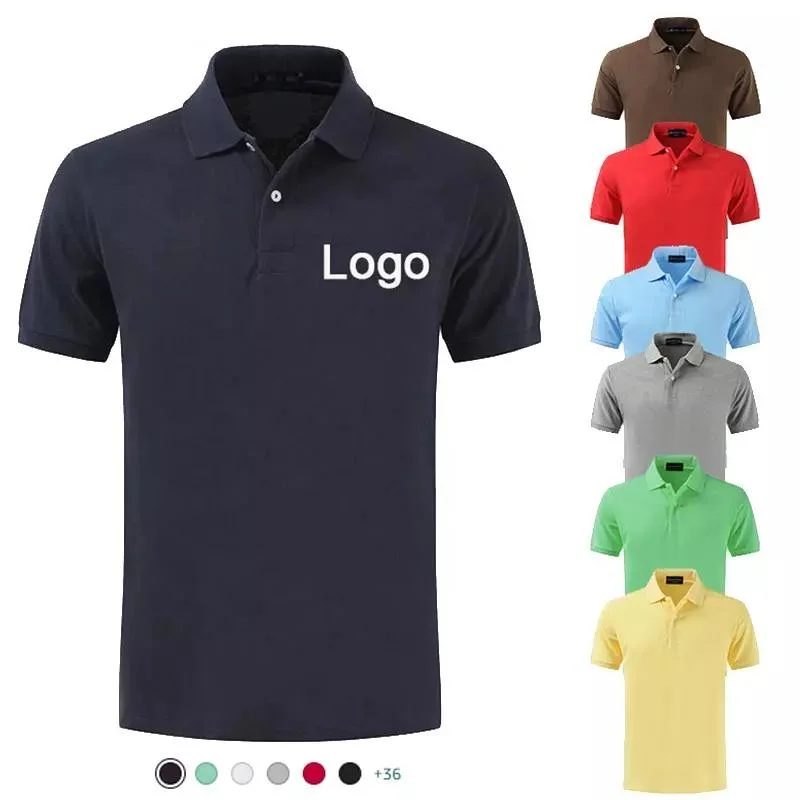 High Quality Work Uniform Business Polo Embroidered Cotton Polyester Mens OEM Golf Polo Shirt with Custom Logo