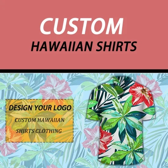 New Designer Custom Print Organic Cotton Vintage Mens Hawaiian Shirt
