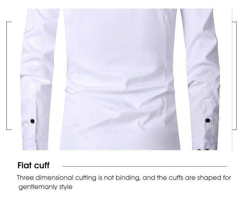 OEM Custom Men&prime;s Formal Shirts Business Casual Long Sleeve Plain Bamboo Fiber Dress Shirt for Men