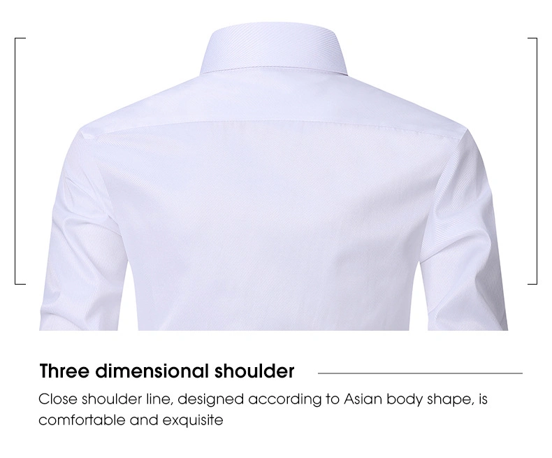 OEM Custom Men&prime;s Formal Shirts Business Casual Long Sleeve Plain Bamboo Fiber Dress Shirt for Men